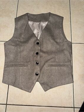 Classic Gray Herringbone Vest